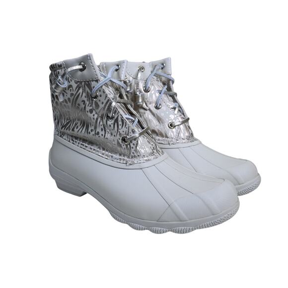 Sperry Womens 7 Medium Syren Gulf Duck Boot in Ivory NEW - Picture 2 of 11